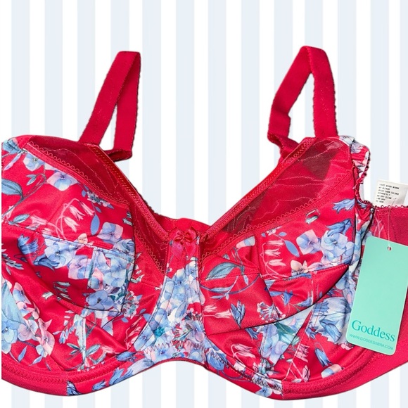 NWT Plus Sz 38DDD Goddess Kayla Banded Uw Bra #6162 Bouquet Floral Vibrant - Picture 1 of 6